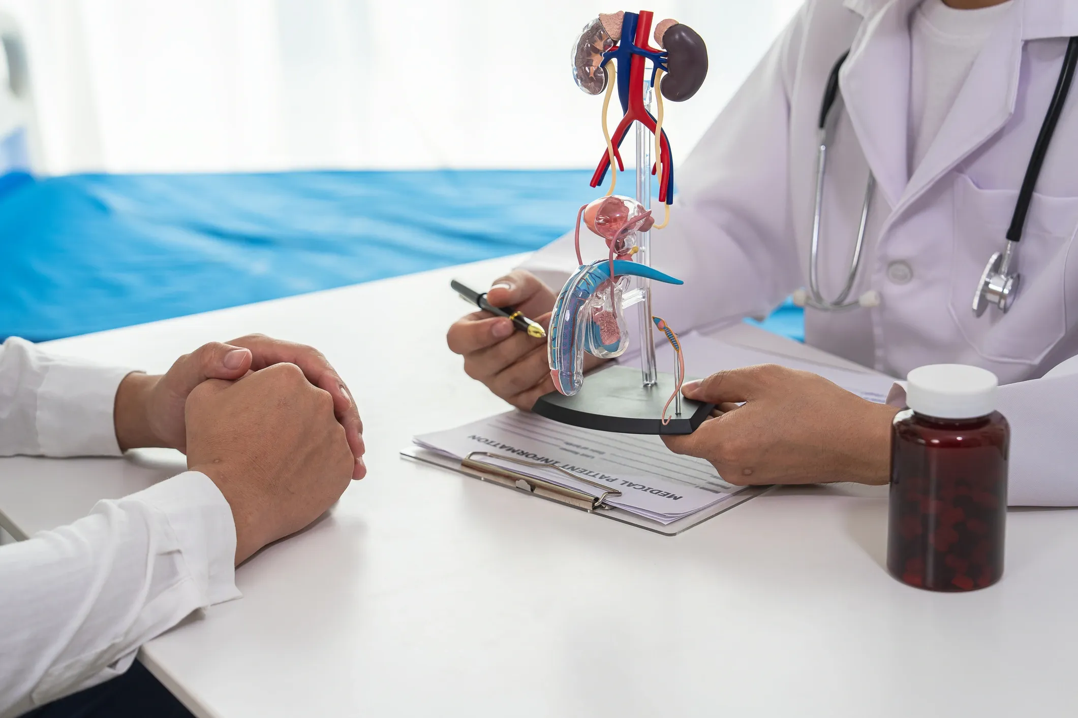 Nephrologist consulting a patient at Kidney Care Clinic, Raipur